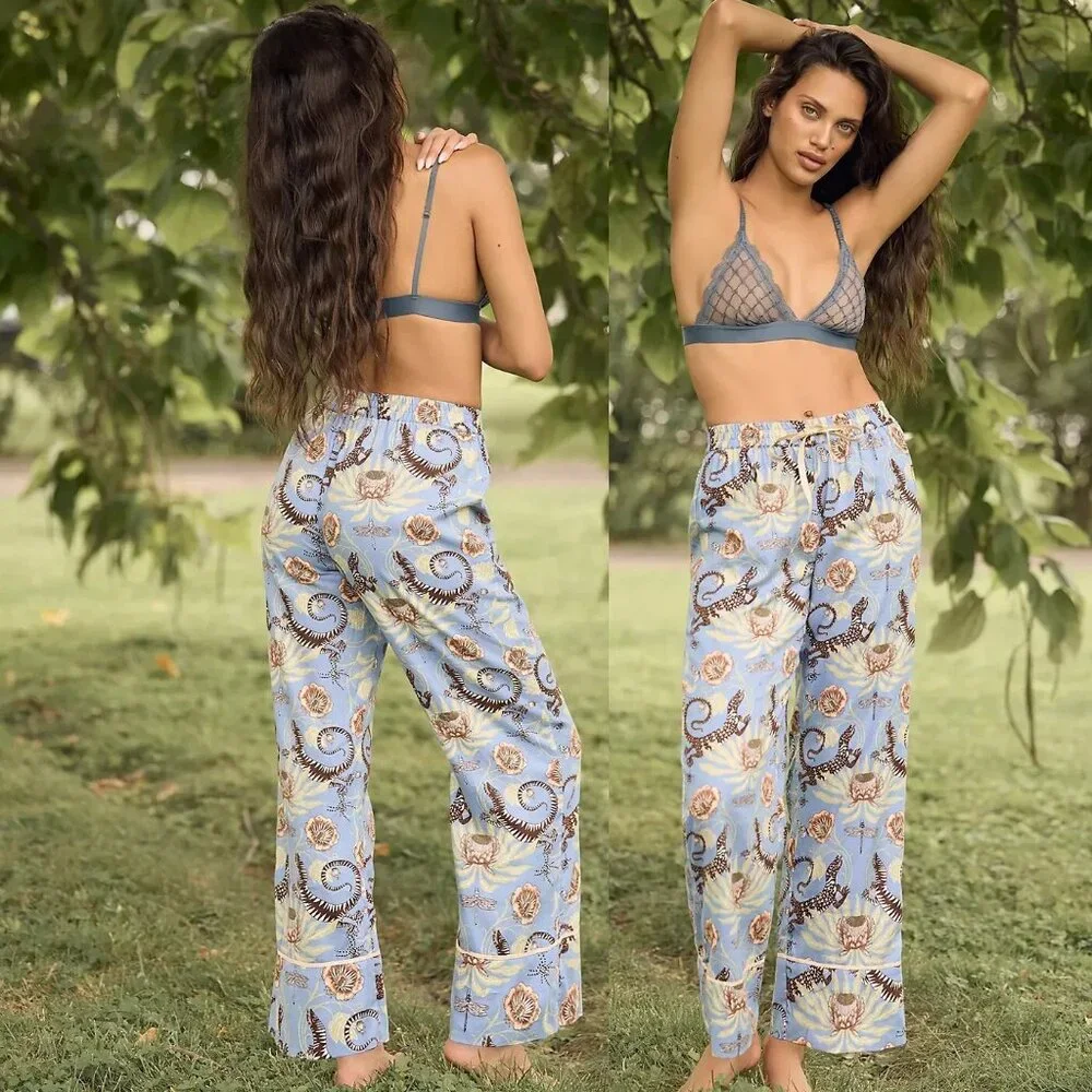 By Anthropologie Flannel Pajama Pants new nwt SIZE M